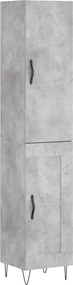 vidaXL Dulap înalt, gri beton, 34,5x34x180 cm, lemn prelucrat