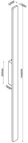 Aplica LED iluminat exterior liniar IP54 LOTUS 24W gri inchis