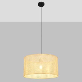 Lustră pe cablu ALBA 1xE27/15W/230V d. 45 cm ratan/negru