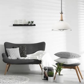 Lustr retractabil CHIARA 1xE27/60W/230V argintiu/stejar