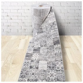 Traversa Beenom design floral-geometric gri 1013-122 Selectează lătime: 080 X