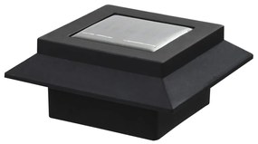 Lampi solare de exterior cu LED, 6 buc, negru, 12 cm, patrat 6, Negru, 1