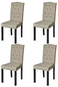 vidaXL Scaune de bucătărie, 4 buc., cafeniu, material textil