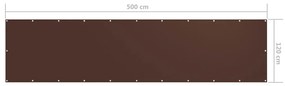 Paravan de balcon, maro, 120x500 cm, tesatura oxford Maro, 120 x 500 cm