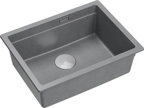 Chiuveta compozit sub blat Quadron Logan 100 gri - inox 59.5x45.1 cm