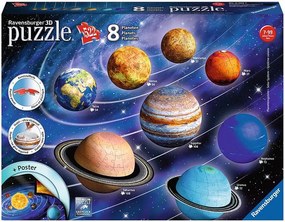 PUZZLE 3D SISTEMUL SOLAR, 27/54/72/108 PIESE - RAVENSBURGER (RVS3D11668)