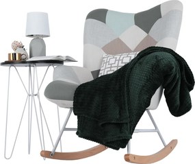 Fotoliu balansoar, patchwork verde-alb/alb/fag, GERON