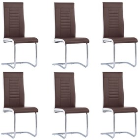 Set mobilier de bucatarie, 7 piese, maro, piele ecologica Maro, 7