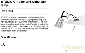 Lampa cu clips moderna STUDIO crom 51134