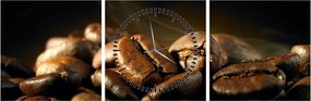 Tablou - Boabe de cafea (cu ceas) (90x30 cm)