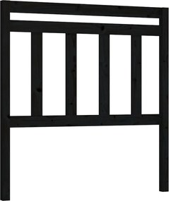 vidaXL Tăblie de pat, negru, 81x4x100 cm, lemn masiv de pin