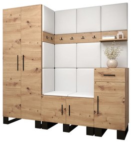 Set mobilier pentru hol Amanda 1 (Stejar artisan + Alb). 1085864