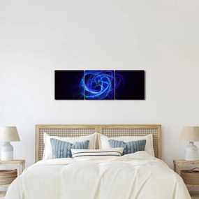 Tabloul cu ghem albastru abstract (cu ceas) (90x30 cm)