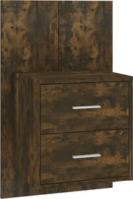 vidaXL Noptieră de perete, stejar fumuriu