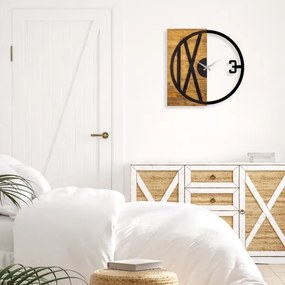 Ceas de perete 58x58 cm 1xAA lemn/metal