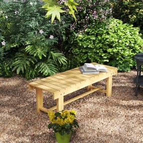 Outsunny Banca de Exterior Impermeabila 2 Locuri din Lemn de Brad 110x38x35cm