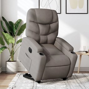 vidaXL Fotoliu electric rabatabil cu ridicare, gri taupe, textil