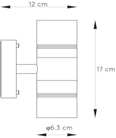 Lucide 14867/11/12 - Aplică perete exterior LED ARNE-LED 2xGU10/5W/230V