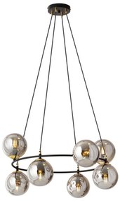 Lustră pe cablu AZURA 8xE14/10W/230V negru/gri