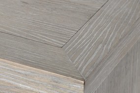 Bufet rustic din lemn masiv de hevea, natur, cu 4 uși vitrate și mânere din metal patinat, 82 x 180 x 40 cm, „Clarmont”