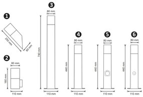 Aplica de perete exterior NEW YORK 1xE27/12W/230V IP44 antracit