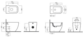 Vas WC stativ, Hatria, Bianca, back-to-wall, 36 x 52 cm, alb