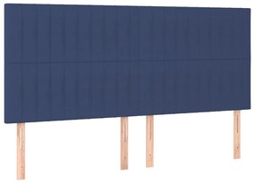 3116598 vidaXL Tăblii de pat, 4 buc, albastru, 100x5x78/88 cm, textil