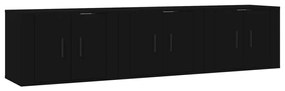 3188343 vidaXL Dulapuri TV montate pe perete, 3 buc., negru, 57x34,5x40 cm