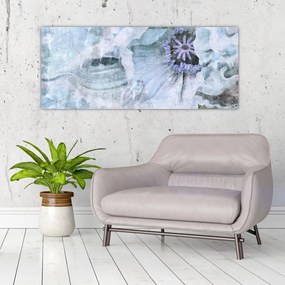 Tablou - Frescă florală pe un perete de cărămidă (120x50 cm)