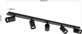 Orion - Plafonieră cu spoturi SEAN 5xGU10/13W/230V negru