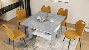 Mazzoni BRAWO Beton Millennium/Alb - MĂSUȚĂ DE CAFEA CU BLAT EXTENSIBIL ȘI RIDICABIL MASĂ CU RAFT