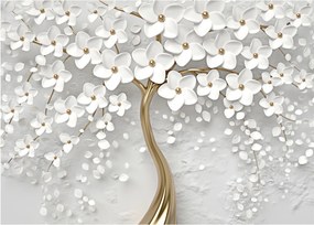 Tablou cu copac alb cu flori (70x50 cm)