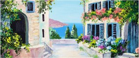 Tablou - Alee grecească, pictură în ulei (120x50 cm)