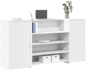 vidaXL Birou de recepție alb 200x50x103,5 cm din lemn prelucrat