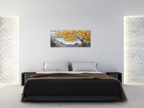 Tablou – Arbore cu frunze aurii (120x50 cm)