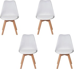 Set 4 scaune de dining AVENBERG SKANDI - Alb
