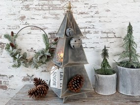 Brad decorativ din metal, finisaj zinc antichizat, H67 cm