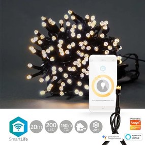Nedis WIFILX01W200-LED Șir LED Crăciun 200xLED/8 funcții 25m IP65 Wi-Fi Tuya cal