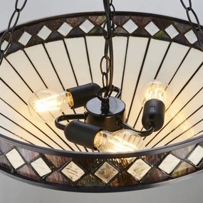 Endon 111871 - Candelabru suspendat cu lanț Tiffany FARGO, 3x E27/10W/230V, diam. 50 cm