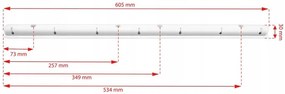 ShopJK USCATOR RUFE DE TAVAN ALB, 7 - BARE, 200 CM