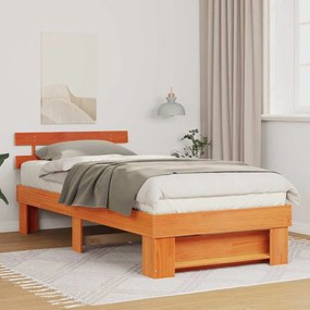 vidaXL Cadru de pat Maro ceruit 90 x 190 cm Lemn de brad solid