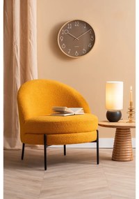 Fotoliu galben ocru cu tapițerie din țesătură bouclé Noble – Leitmotiv