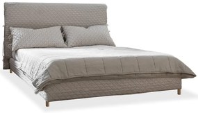 Pat matrimonial bej tapițat și somieră 160x200 cm Sleepy Luna – Miuform