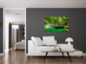 Tablou - Cascada verde (90x60 cm)