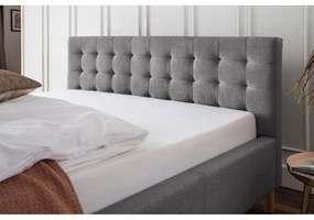 Pat gri deschis tapițat fără somieră 120x200 cm Malin – Meise Möbel