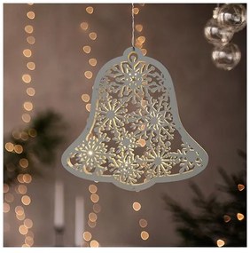 Solight 1V296 - Clopoțel LED de Crăciun, 9xLED, alimentare 2xAA, alb cald