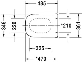 Duravit D-Code Capac WC alungit, inchidere normala