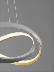 Lustra LED suspendata cu telecomanda ODREY argintie