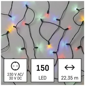Instalație LED de Crăciun de exterior 150xLED/27,35m IP44 multicolor