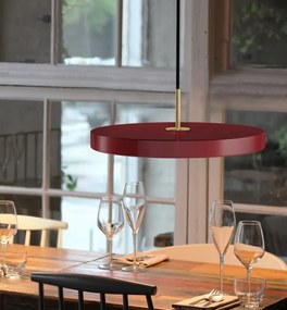 Lustra LED design scandinav Asteria mini - ruby red/ auriu